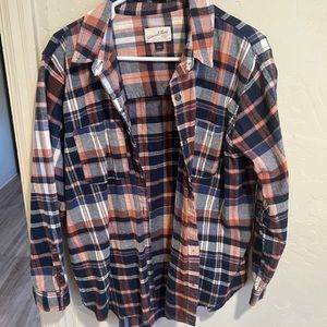 Orange and blue flannel